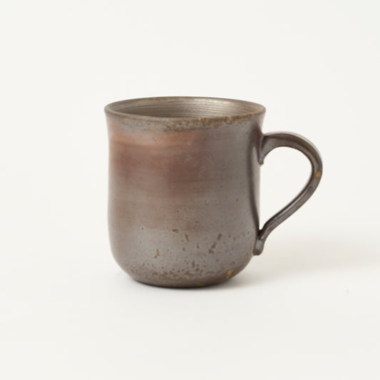 吉延真一　備前焼マグカップ （銀彩）