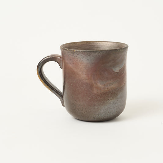 吉延真一　備前焼マグカップ （銀彩）